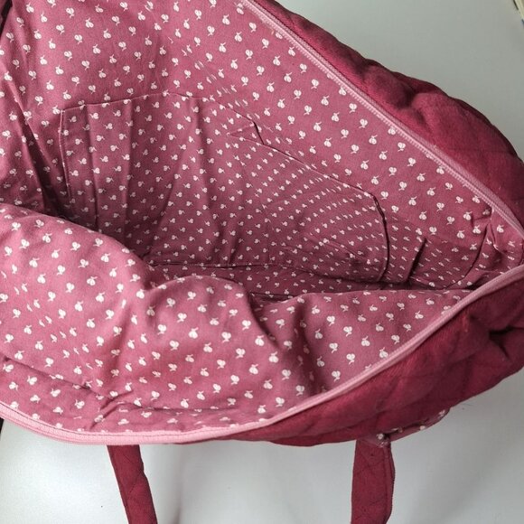 Pink Quilted Handbag Purse Zipper Shoulder - Picture 5 of 5